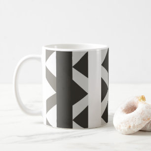 Mug Motif triangle gris blanc contemporain