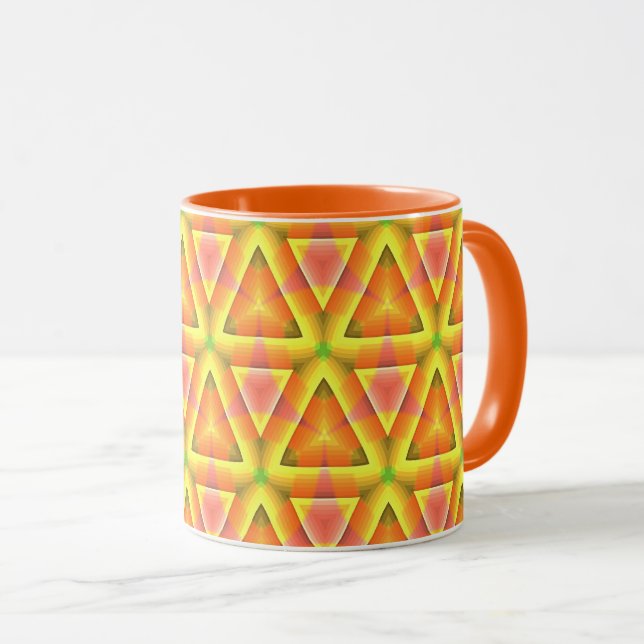 Mug Motif Triangle Jaune Doré (Devant droit)