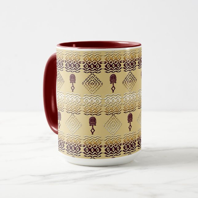 Mug motif tribal africain ethnique (Devant gauche)