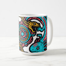 Motif tribal aztèque axolotl Xolotl mythologie boh