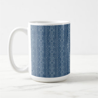 Mug Motif tribal bleu et blanc Shibori