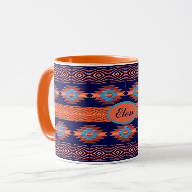 Mug Motif tribal ethnique du sud-ouest. (Devant gauche)