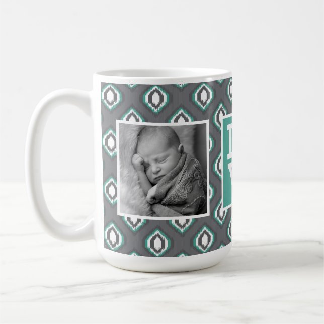 Mug Motif tribal Retro Ikat | LOVE avec photos (Gauche)