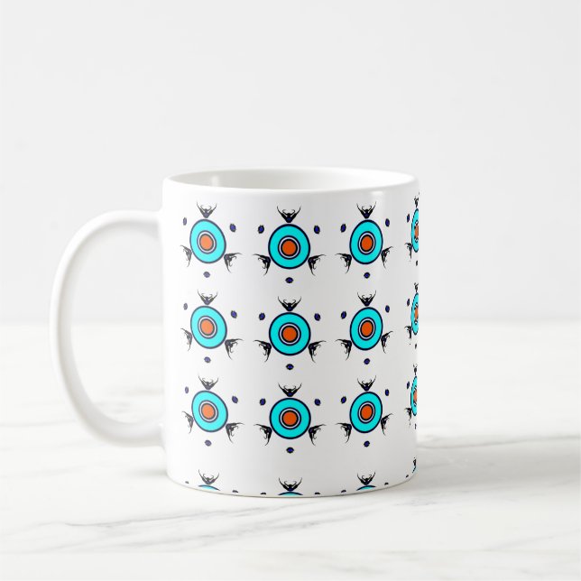 Mug Motif Tribal Turquoise (Gauche)