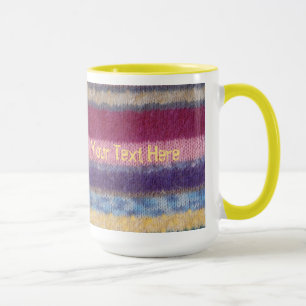 Mug motif tricoté à la main par rayures colorées