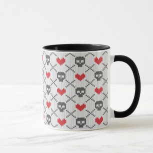 Mug Motif tricoté avec des crânes