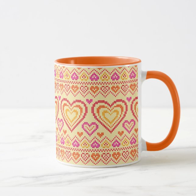 Mug Motif tricoté par Saint-Valentin (Droite)