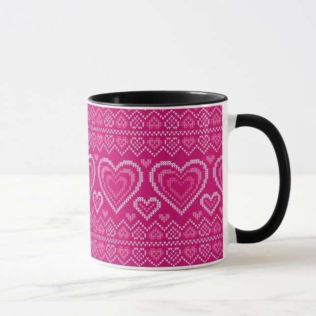 Mug Motif tricoté par Saint-Valentin 2 (Droite)
