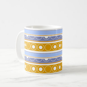 Mug Motif trié avec cercles et anneaux style rétro