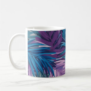 Mug Motif Tropical De Feuille De Palme Violet Et Bleu