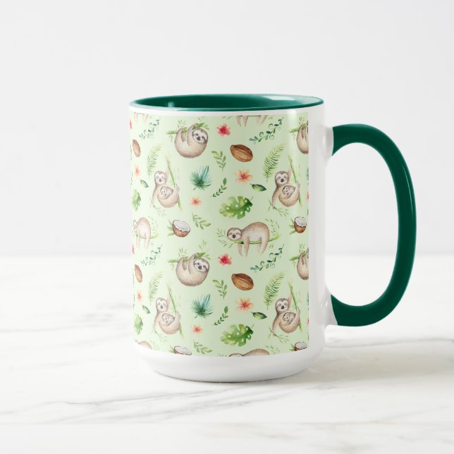 Mug Motif tropical de paresse de noix de coco (Droite)