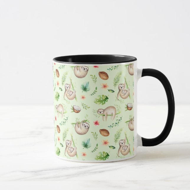Mug Motif tropical de paresse de noix de coco (Droite)
