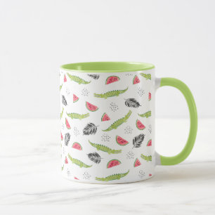 Mug Motif tropical de pastèque et de crocodile