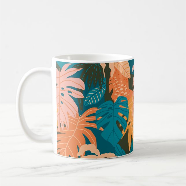 Mug Motif tropical feuille coloré (Gauche)
