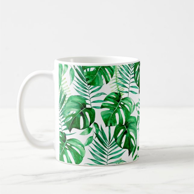 Mug Motif tropical feuille vert (Gauche)