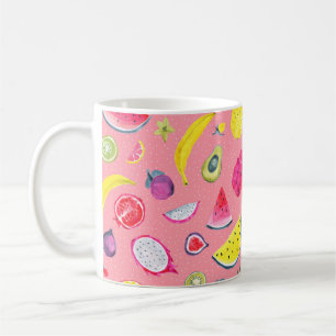 Mug Motif Tropical sans couture de fruits exotiques. M
