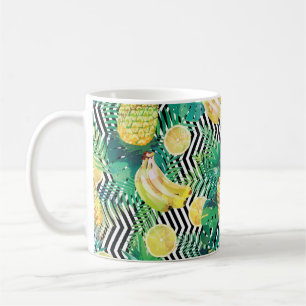 Mug Motif tropical sans voile avec bananes citrons pal