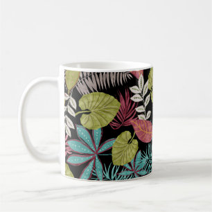 Mug Motif tropical vintage en arrière - plan foncé