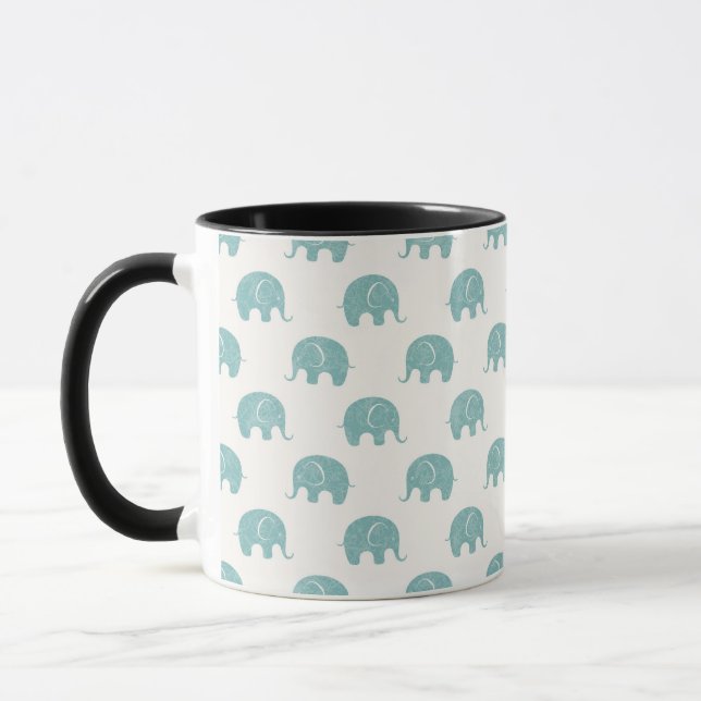 Mug Motif Turquoise Cute Elephant (Gauche)