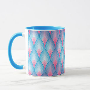 Mug Motif turquoise et rose de pétale