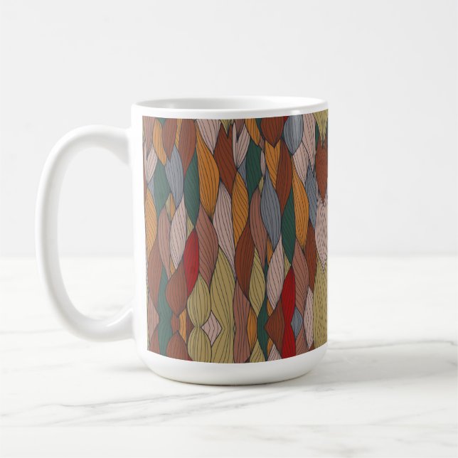 Mug Motif unique Wavy avec rose orange Brown vert (Gauche)