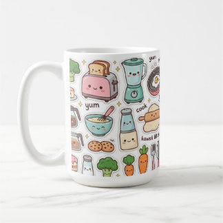 Mug motif ustensiles de cuisine mignons Chibi Past