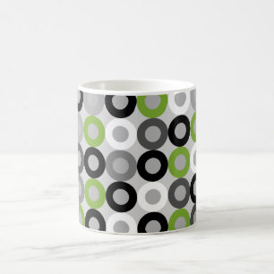 Mug Motif vectoriel des points noirs et blancs vert mo