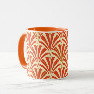 Mug Motif ventilateur Art déco - mandarin orange