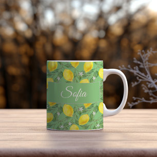 Mug Motif vert citron jaune rustique
