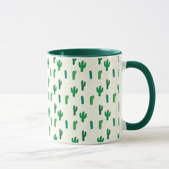 Mug Motif vert clair de cactus (Droite)