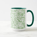 Mug Motif vert de biologie<br><div class="desc">Caractéristiques de conception ce qu'un motif de diverses images s'est rapportées à la biologie et au champ médical.</div>
