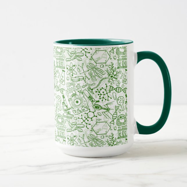 Mug Motif vert de biologie (Droite)
