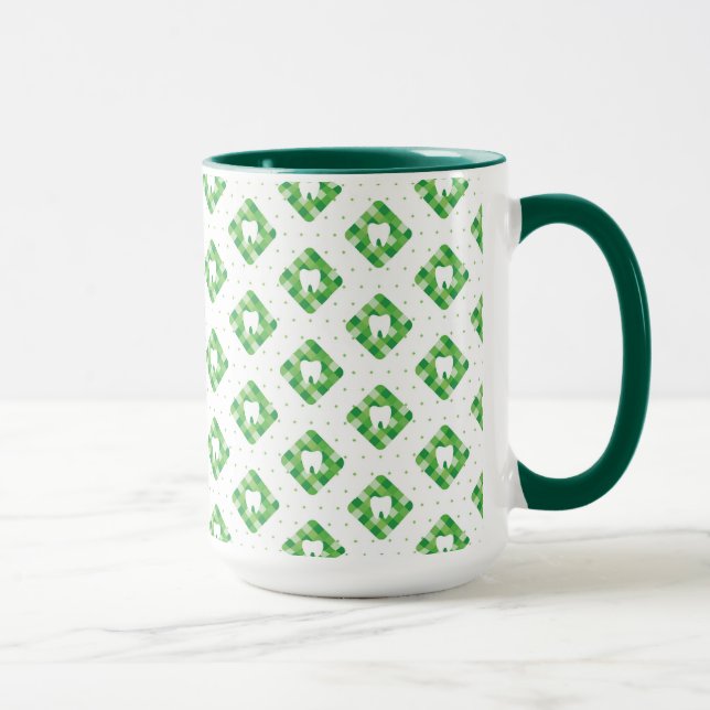 Mug Motif vert de dent de plaid (Droite)
