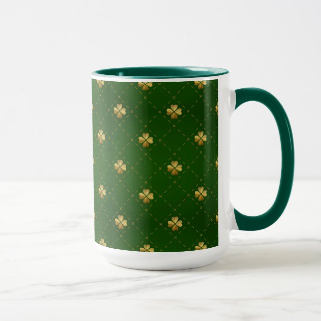 Mug Motif vert d'or de trèfle (Droite)