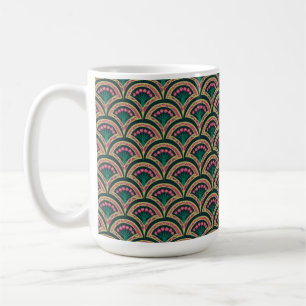 Mug motif vert en forme de coquille