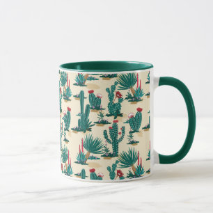 Mug Motif vert et rouge Cactus