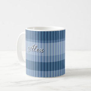 Mug motif vertical rayé bleu