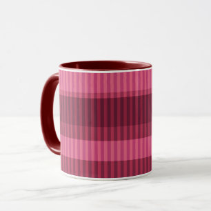 Mug Motif vertical rayé rouge corail