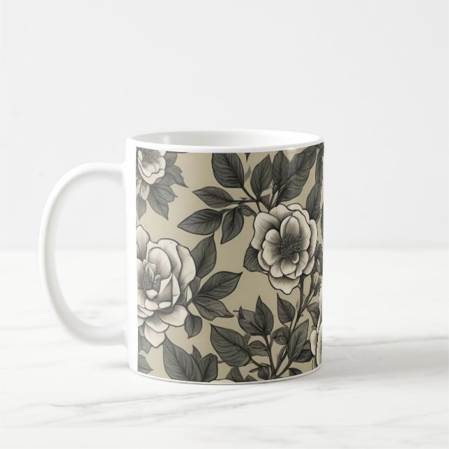 Mug Motif vintage à fleurs d'Alpenrose (Gauche)