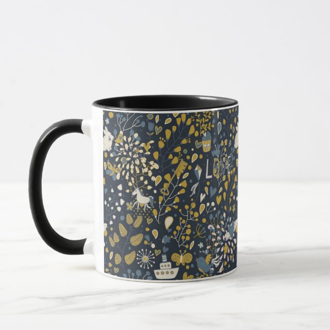 Mug Motif vintage abstrait (Gauche)
