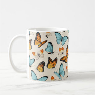 Mug motif vintage avec papillon tropique haut détaill
