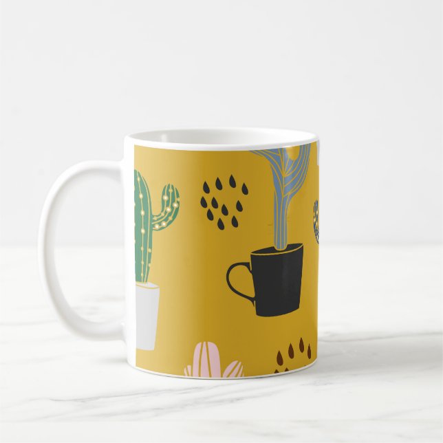 Mug Motif Vintage Cactus à main (Gauche)