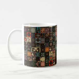 Mug Motif vintage coloré sans couture avec fleurs et