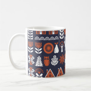 Mug Motif Vintage d'art populaire scandinave
