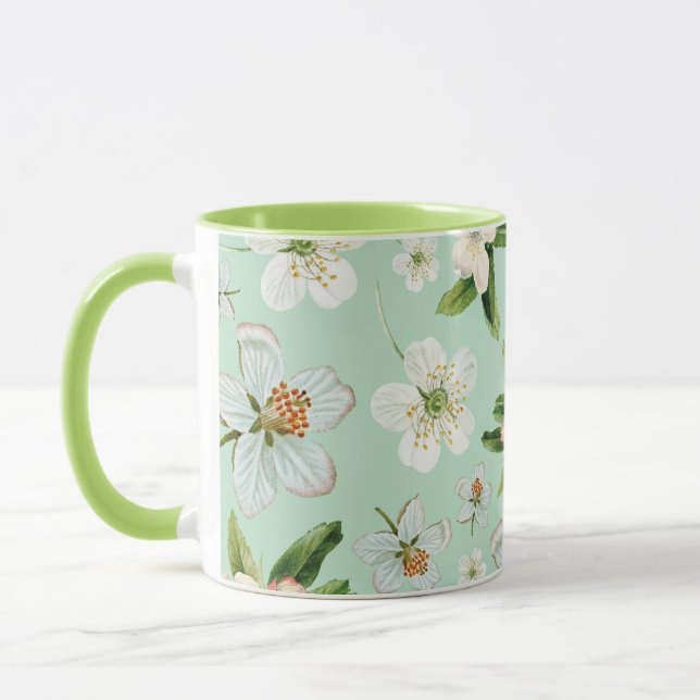 Mug Motif vintage de fleurs de printemps (Gauche)