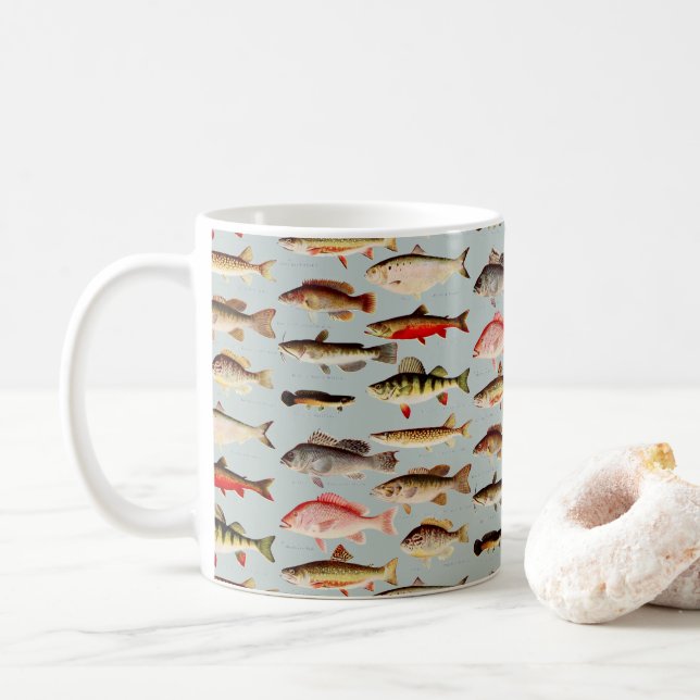 Mug Motif vintage de poisson nord-américain (Avec donut)