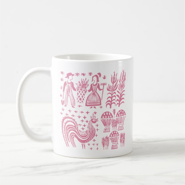 Mug Motif vintage de Pyrex - rose de Butterprint (Gauche)