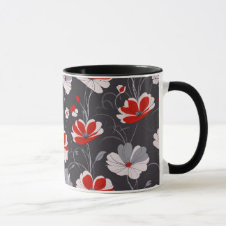 Mug motif vintage, design floral élégant