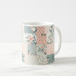 Mug Motif vintage en écorce de fleurs - Pastel (1)