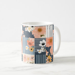 Mug Motif vintage en écorce florale - Pastel (3)